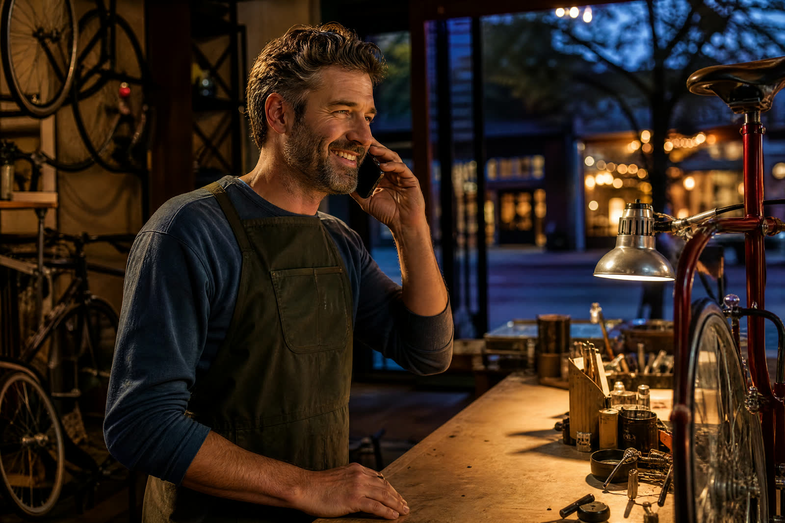 Business owner taking the call